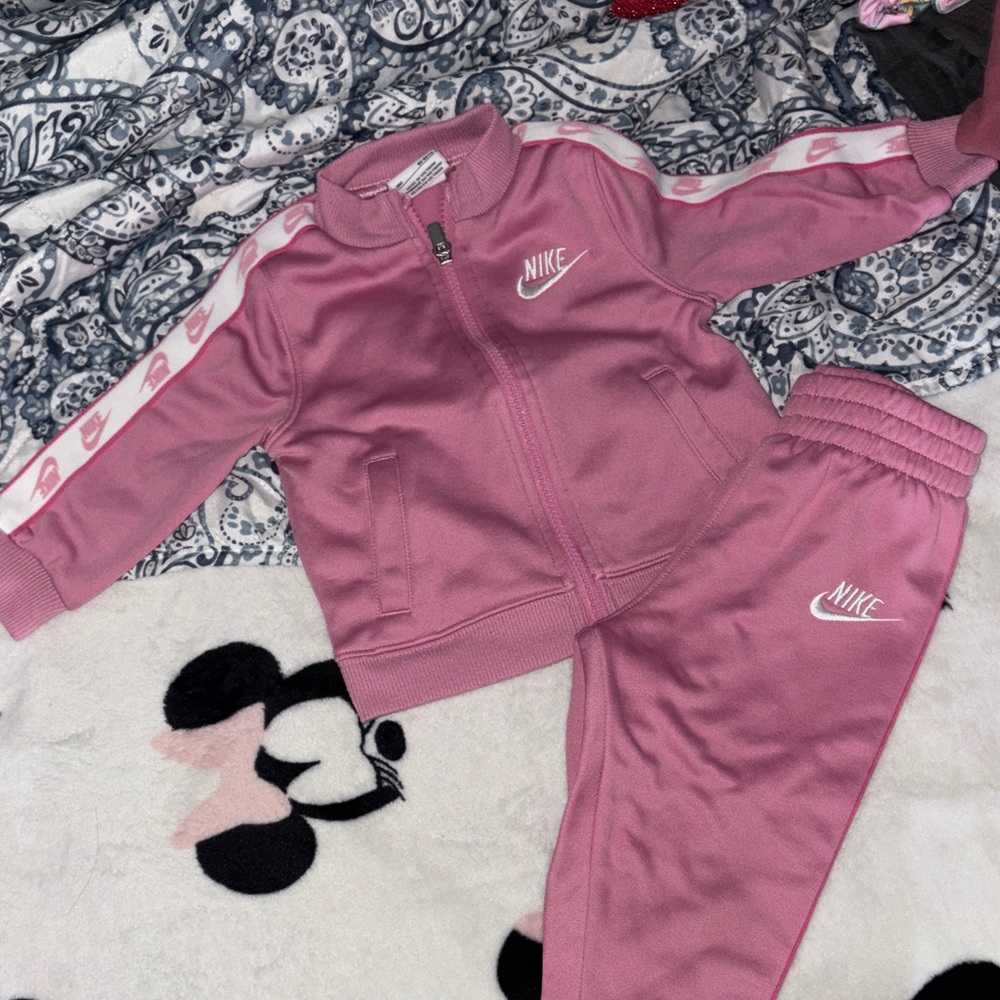 Nike Kids' Pink Tracksuit with Logo